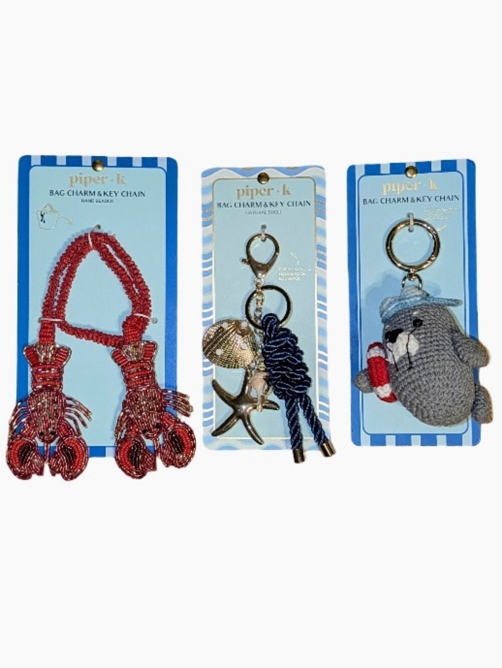 RESERVED***Piper K Bag Purse Charm/ Keychains Set of 3